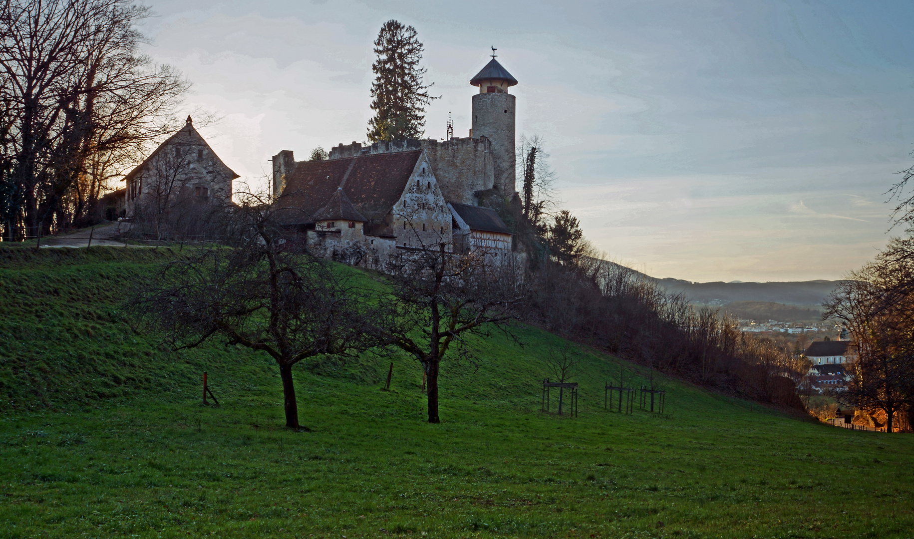 Burg über der Ermitage in Arlesheim CH