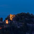 Burg- und Klosterruine Oybin bei Blauer Stunde