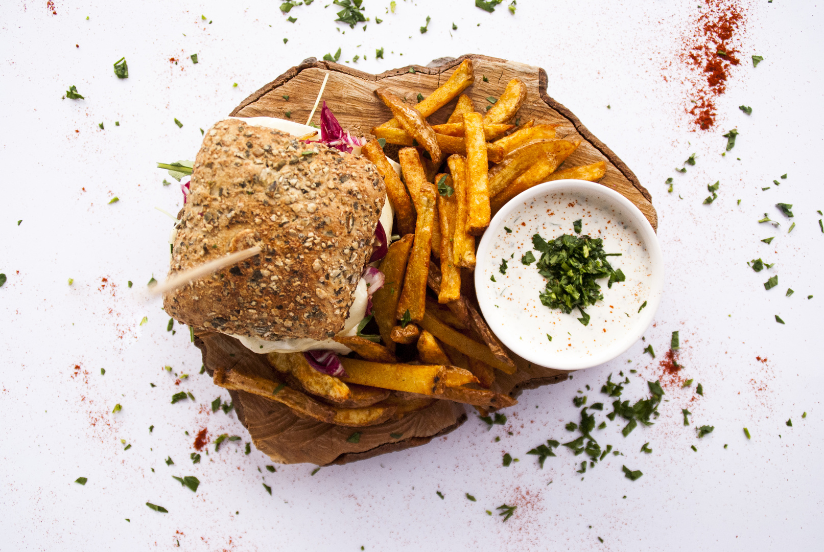 Burger with paprica fries!