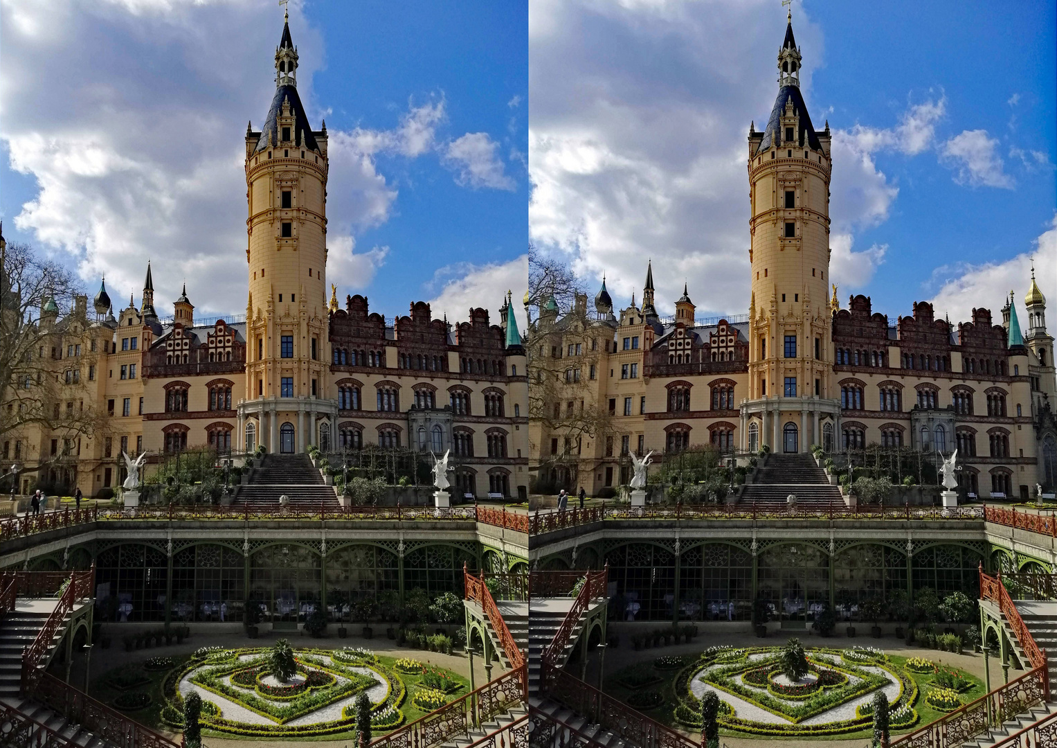 Burggarten ( 3D  X-view  Kreuzblick  stereo)