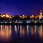 Burghausen zur schönsten blauen Stunde an der Salzach