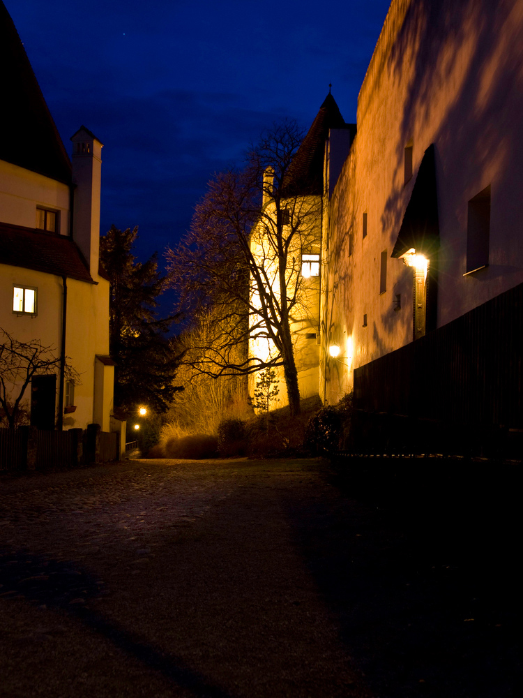 Burghauser Hofberg bei Nacht