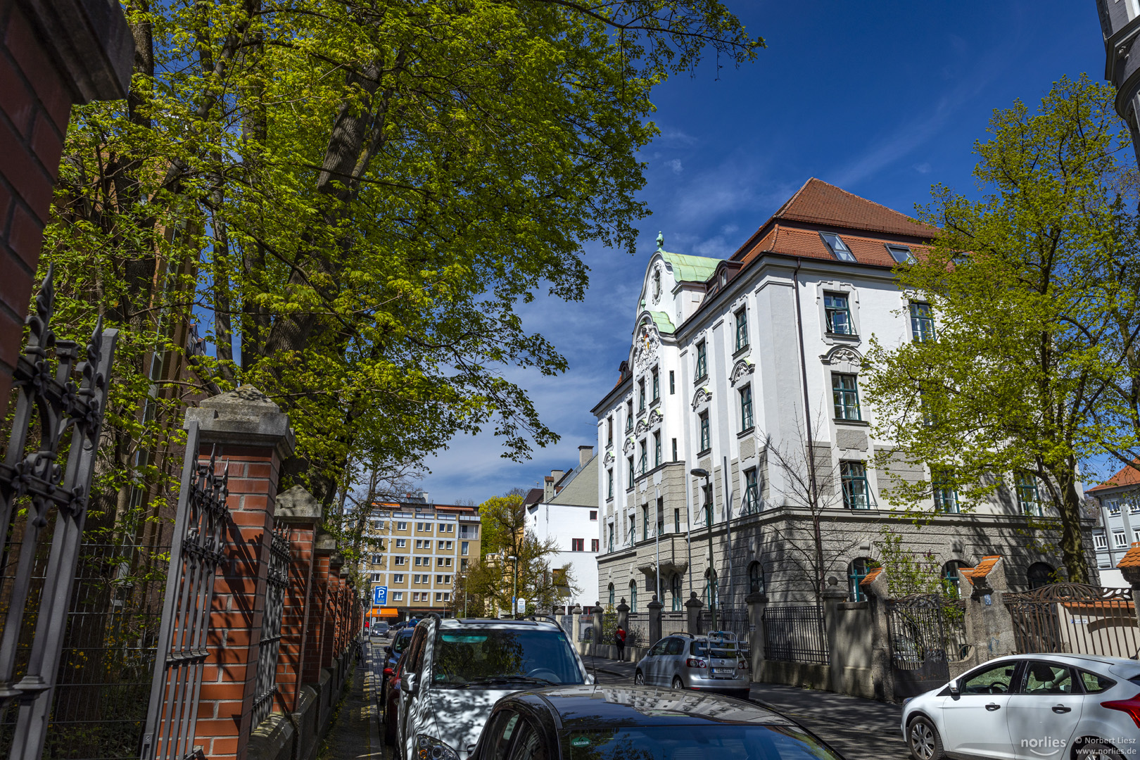 Burgkmairstraße im Frühling