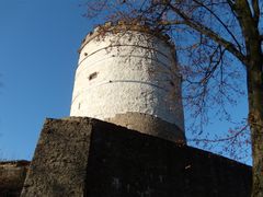 Burgruine Plesse,Aussichtsturm. "Bergfried".