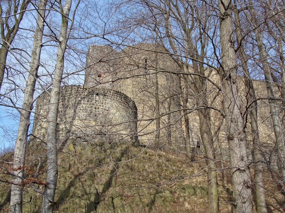 Burgruine Stolpen im "Tarnmantel" .....