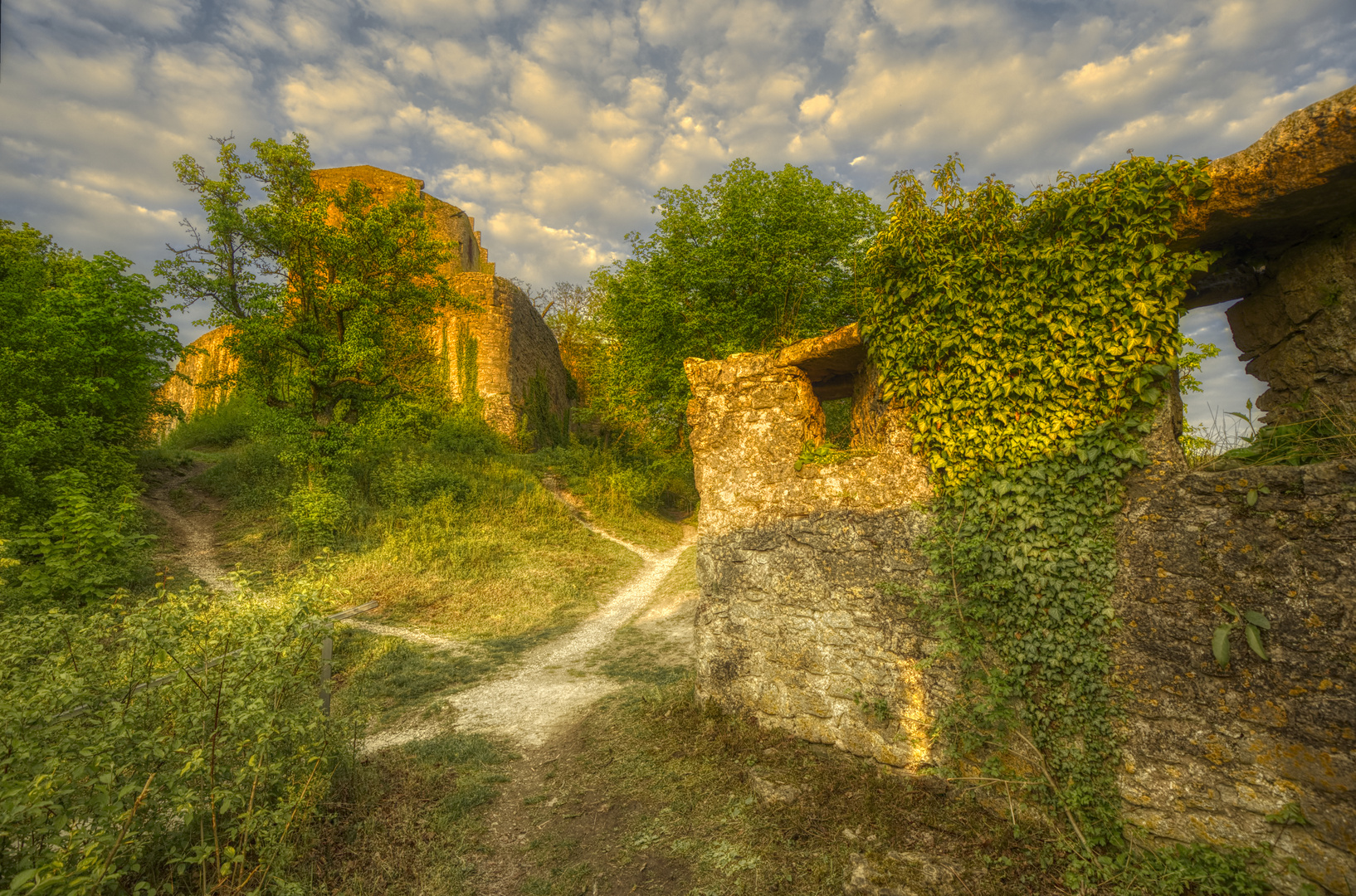 Burgruine Trimburg in der Abendsonne