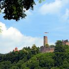 Burgruine Windeck und Wachenburg, Zwei-Burgen-Panorama bei Weinheim