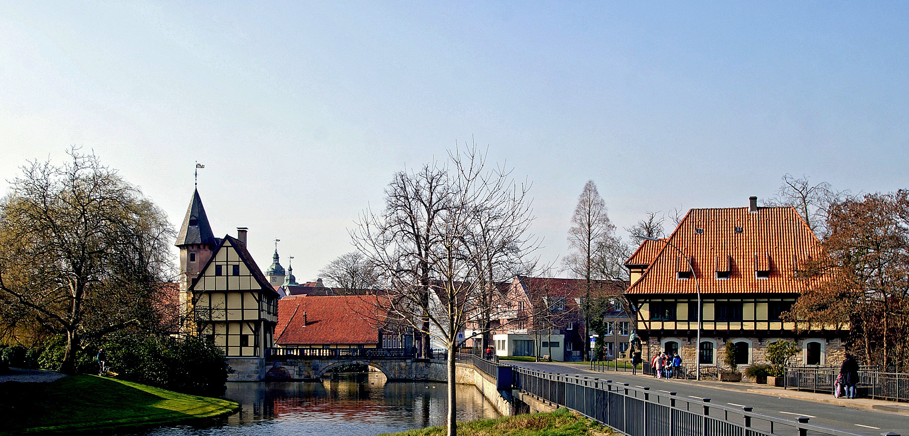 Burgsteinfurt, Torhaus und Schlossmühle.