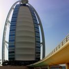 Burj Al Arab with view of the bridge connecting the Burj with the mainland