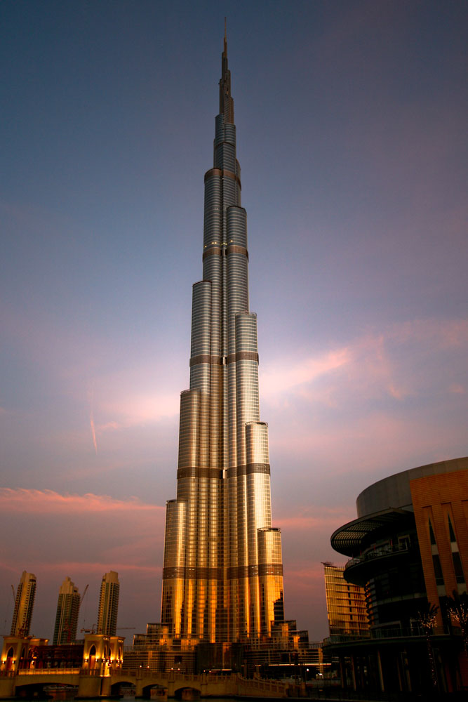 Burj Dubai in golden dawn