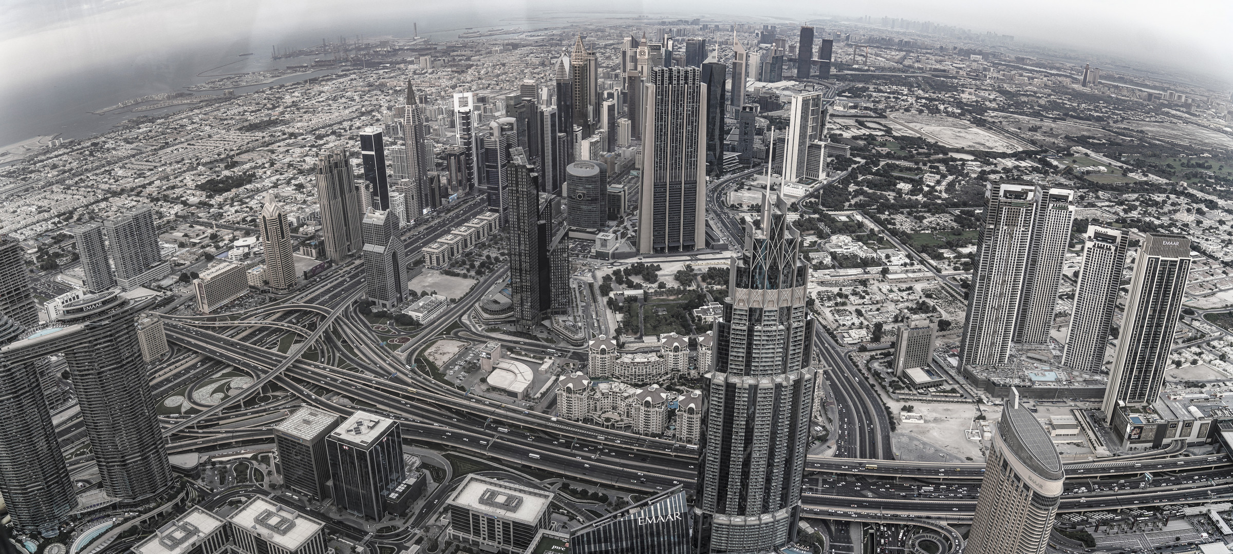 Burj Khalifa, Aussicht über Dubai in Richtung Norden