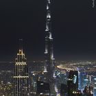 Burj Khalifa, Dubai. View on Burj Khalifa at night. With 828 meters, the world's tallest building.