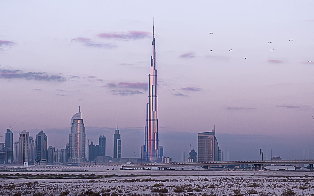 Burj Khalifa vor Sonnenaufgang