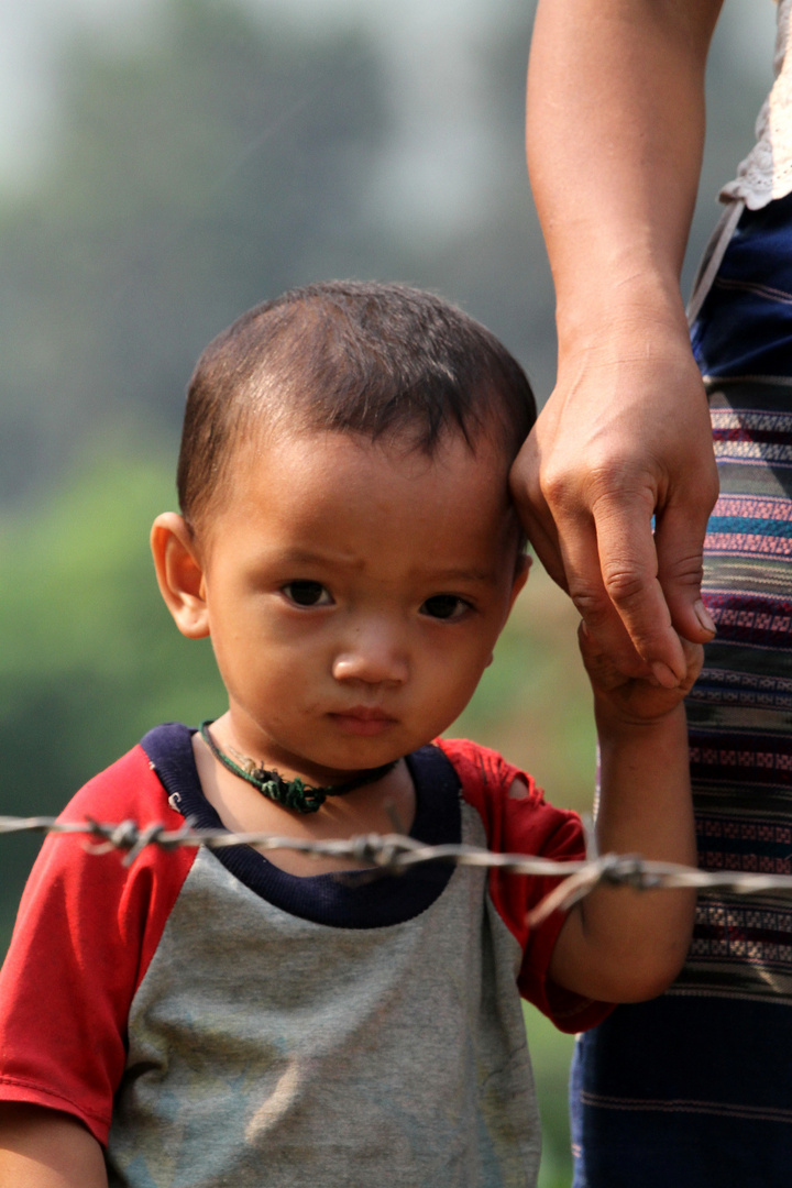 Burmese refugee with mother