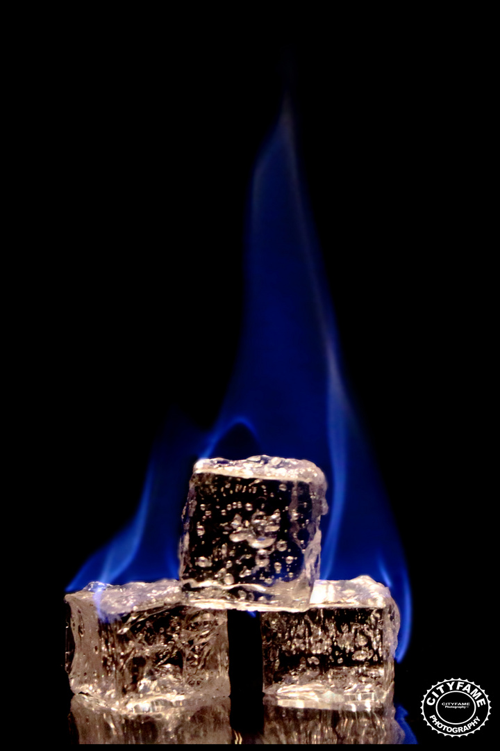 Burning ice-cubes