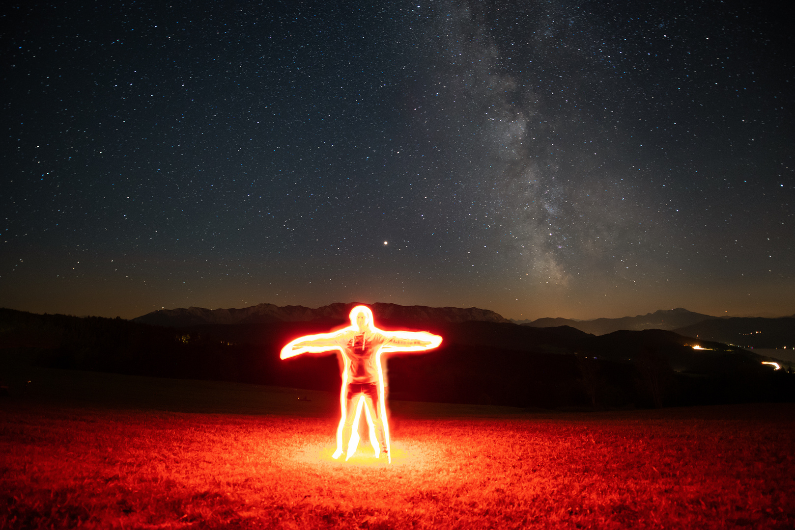burning man and the Milky Way