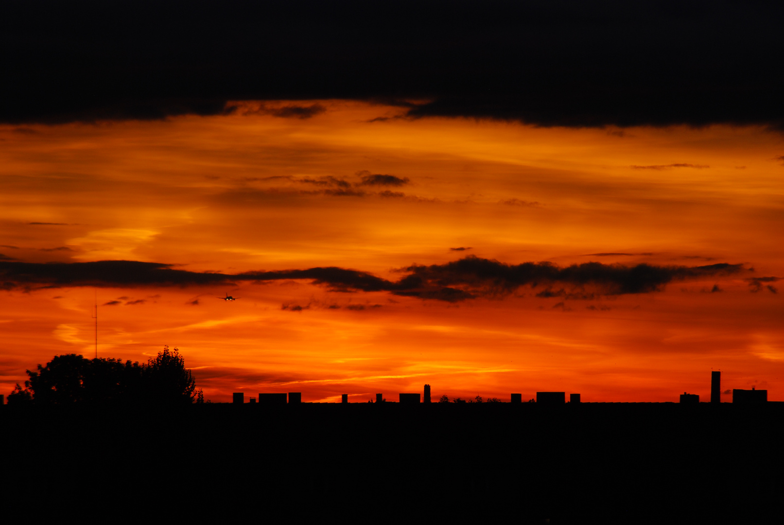 Burning sky over Berlin