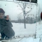 Bus im Winter - Spiegelung ich