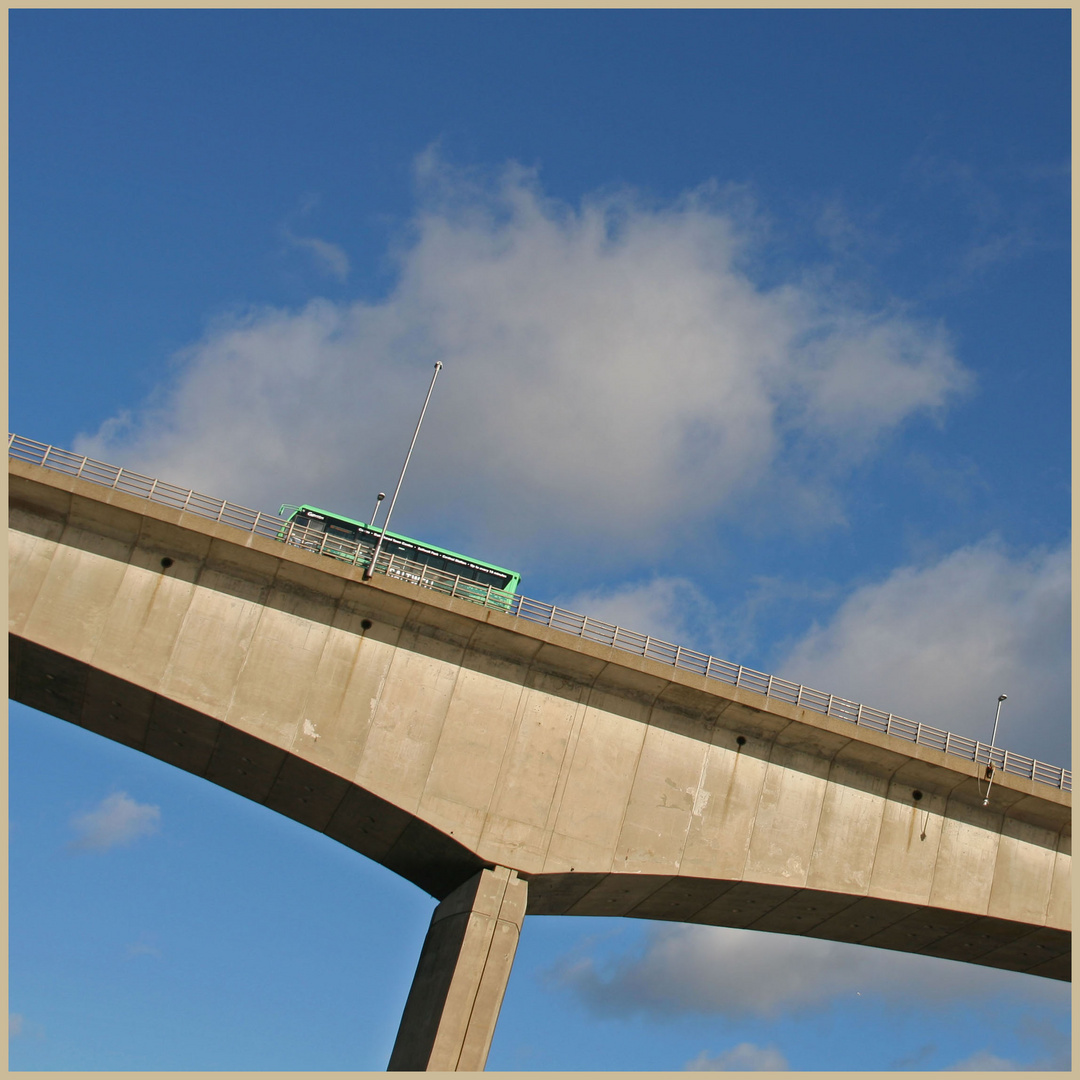 bus on the redheugh bridge newcastle