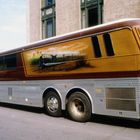 Bus-Wohnmobil mit "Steam Train" Graffitti der besonderen Art, Rochester, NY, 1981