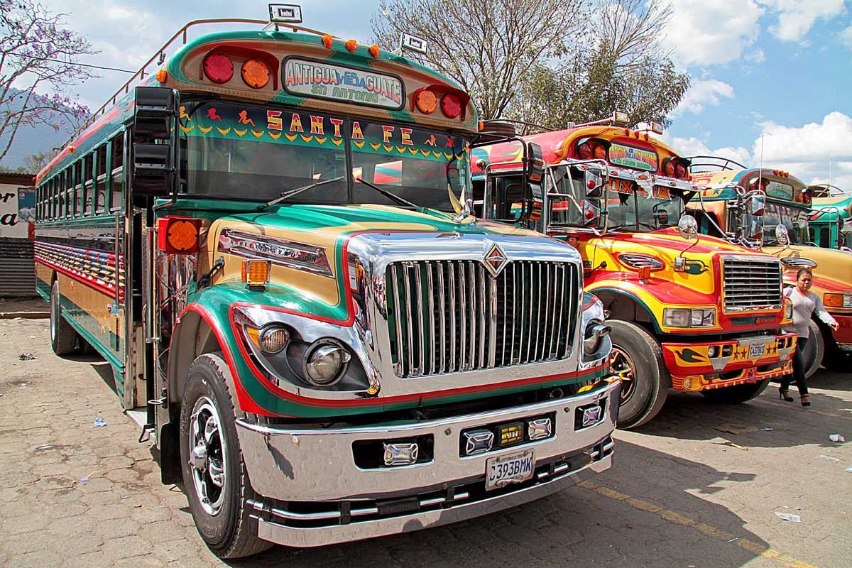 Busbahnhof in Antigua in Guatemala.