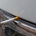 Busfahrers Zigarettenpause