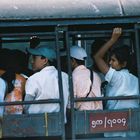 Busfahrt in Yangon, Myanmar