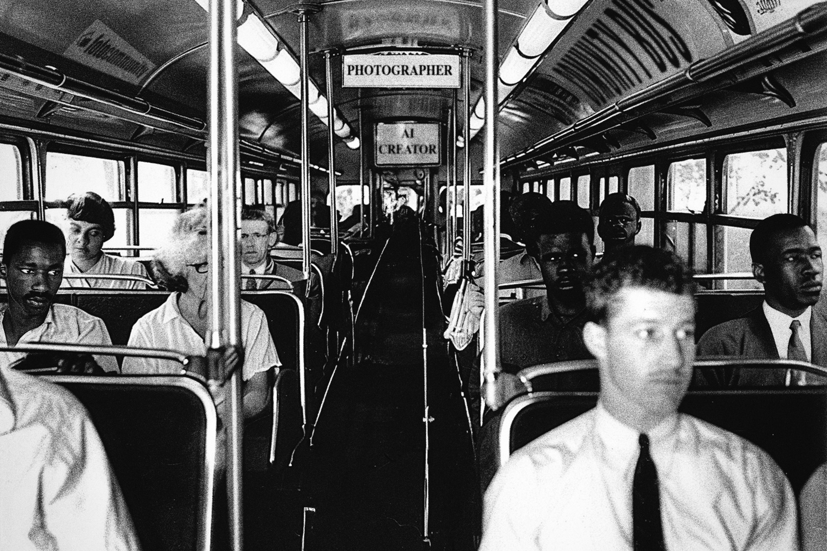 Busfahrt, USA,  nach 1964 ...