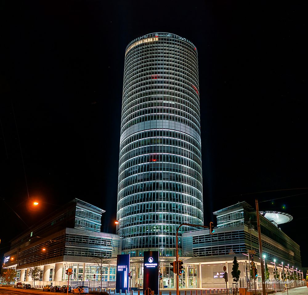 Business Tower Nürnberg Foto & Bild nacht, nachtaufnahme, turm Bilder auf