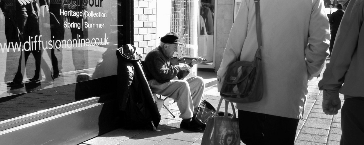 Busking.