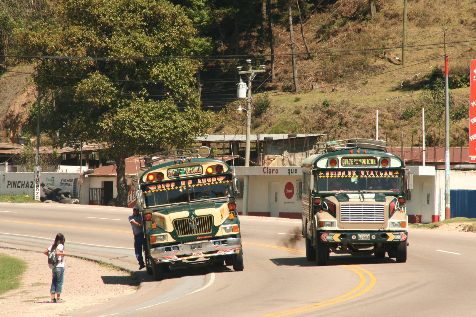 Busrennen auf der PANAMERICA in Guatemala