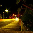 Busstop at night.