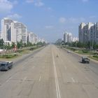 Busy road in Pyongyang (North Korea, September 2005)