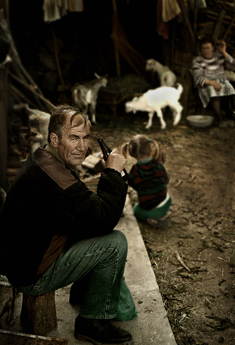 Butcher, Daughter and some little goats