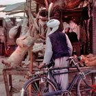 Butcher selling mutton meat