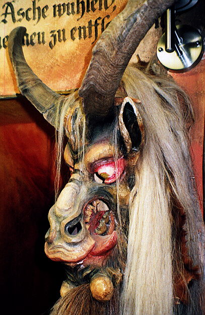 "buttenmandl"- mask to frighten the winter demons from Berchtesgaden, eastern Bavarian Alps