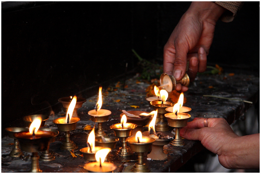 Butterlampen am Seto Machhendranath Tempel