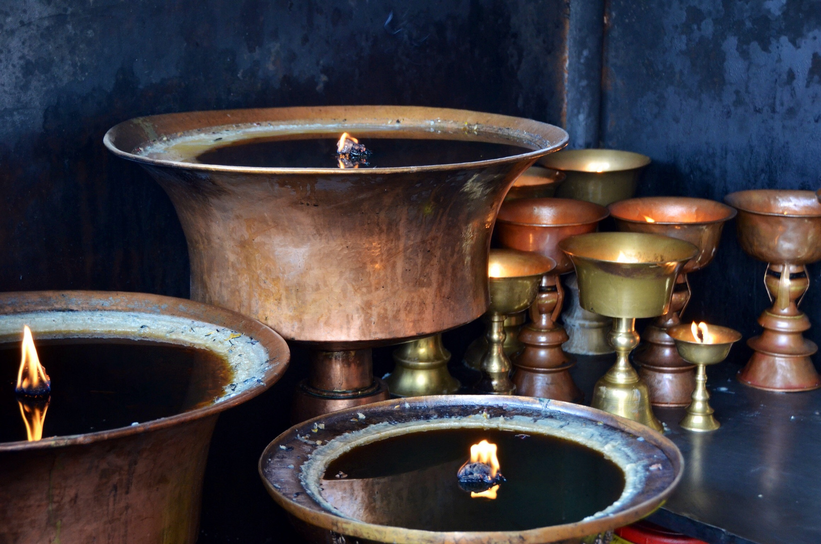 Butterlichter im Golden Temple Patan