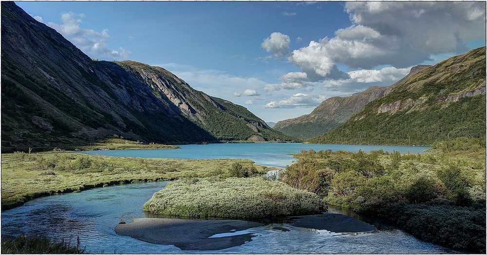 Bøvertonvatnet im späten Sonnenlicht : Norwegenreise 2013 ( HDR )