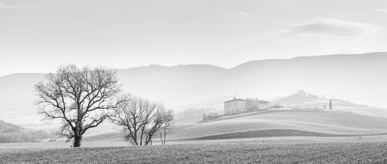 BW spring Tuscany panorama