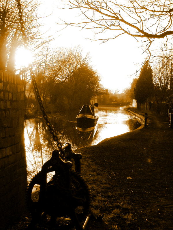 by the canal