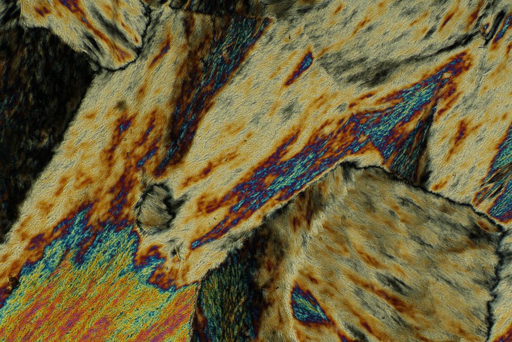 C22-Kristallisation aus der Schmelze im polarisierten Licht