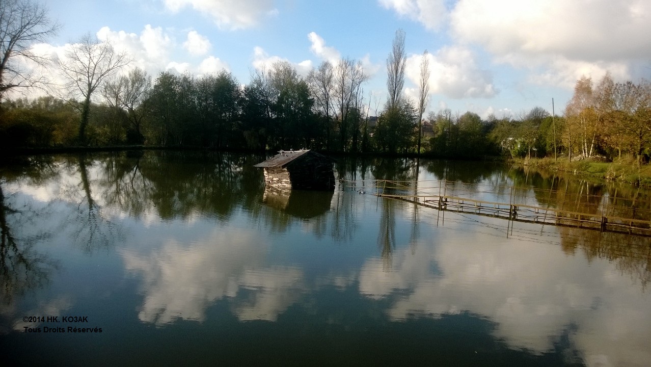 Cabane sur l'étang