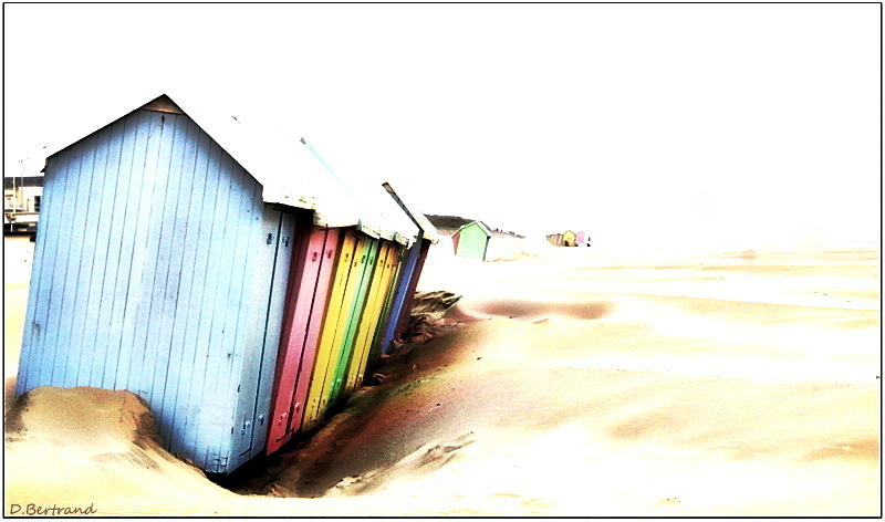 cabanes à Berck plage...