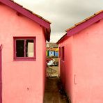 Cabanes roses au Chateau d'Oléron.