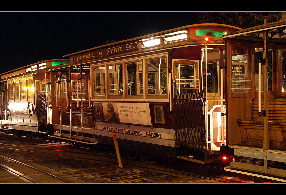 CABLE CARS AT NIGHT