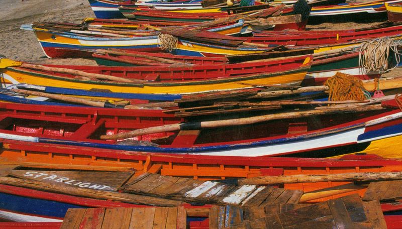 Cabo Verde - Boote am Strand