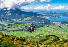 Cabrio Bahn Blick auf Vierwaldstättersee