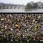 Cadenas d'amour sur le Pont des Arts à Paris en 2013