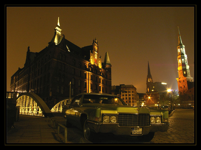 Cadillac in der Speicherstadt